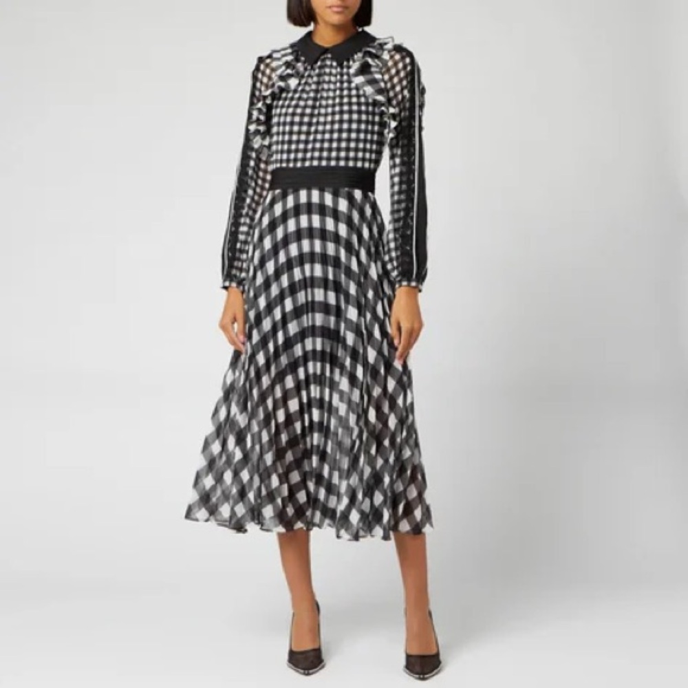 ISO Self Portrait black and white check gingham dress